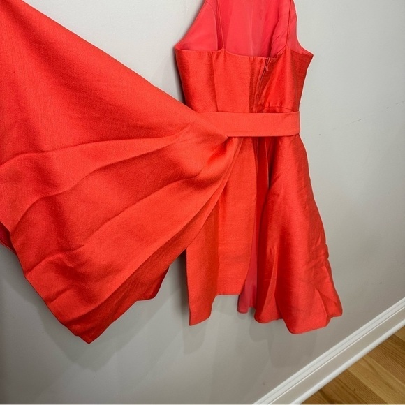 C/MEO COLLECTIVE Paneled Layered Asymmetric Dress Salmon Coral Dress Mini - Picture 6 of 9